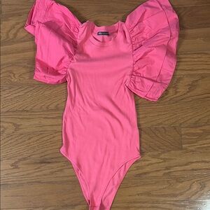 Zara Pink Ruffle Bodysuit